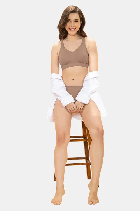 Model wearing a new-season AP Hashtag look